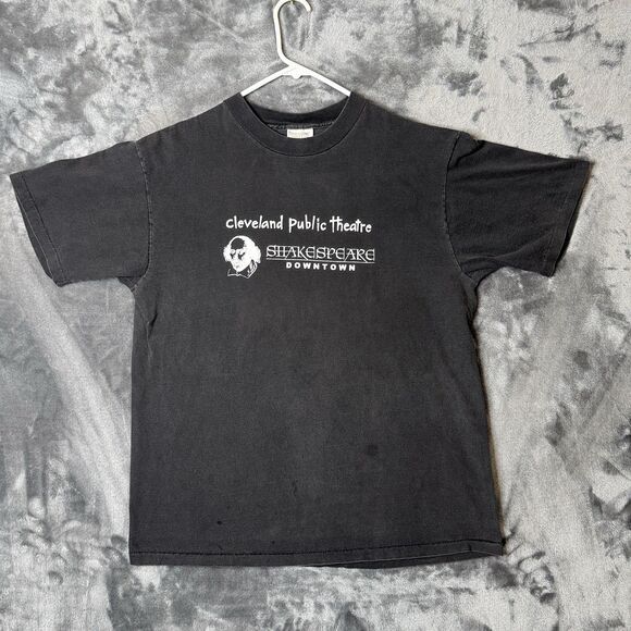 Cleveland Public Theater Shirt Single Stitch Size Large Black Shakespeare - Picture 1 of 5